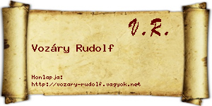 Vozáry Rudolf névjegykártya